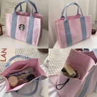 ราคา พร้อมส่งในไทย กระเป๋า starbucks คอลเลคชั่นใหม่ กระเป๋าสตาร์บัคสีชมพู กระเป๋าถือสตาร์บัค total bag (15420801222)