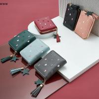 ราคา กระเป๋าสตางค์ประดับพู่ขนาดเล็กมีซิปกระเป๋าใส่เหรียญหนัง PU กระเป๋าสตางค์แบบถือสำหรับผู้หญิง (44761726454)