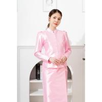ราคา ชุดไทยจิตรลดาสีชมพูอ่อน ชุดไทยจิตรลดาทรงสวย ชุดไทย (21312269158)