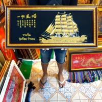 ราคา กรอบรูป เรือสำเภา ภาพมงคล ขนาด 35*77 ซม. ภาพติดผนัง ภาพแต่งบ้านมงคล รูปมงคล รูปมงคลจัดฮวงจุ้ย รูปปลา รูปเรือมงคล เรือ (25311588929)