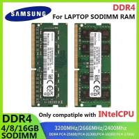 ราคา SAMSUNG หน่วยความจําแล็ปท็อป DDR4 SODIMM RAM 4GB 8GB 3200MHz 16GB 2666Mhz 2400MHz Ram แล็ปท็อป Memoria สําหรับ Intel CPU PC4 2400T 2666V 3200 (47611325455)