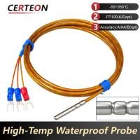 ราคา PT100 Temperature Sensor RTD Probe 350°C Platinum Resistance Waterproof High Temp Sensor Kapton Ins (57255050576)