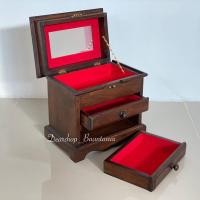ราคา ตู้เก็บเครื่องประดับ กล่องเก็บของ ตู้เก็บของไม้สัก บุกำมะหยี่ (22471865963)