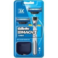 ราคา ยิลเลตต์ใบมีดโกนพร้อมด้ามมัคทรีเทอร์โบ 1ชุด Gillette Mach3 Turbo Razor Replacement Cartridge 1set [4902430236645 ] (54112611911)