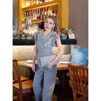 ราคา ชุดจั๊มกางเกงขายาวสีเทางานป้ายจิดาภา ชุดงานป้าย Jidapa (16774740829)