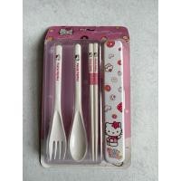 ราคา ชุดช้อน ส้อม ตะเกียบ Hello kitty (54501298158)