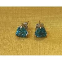 ราคา Aunya Jewelry ต่างหูพลอยแท้ บลูโทพาส รูปหัวใจ (Blue Topaz Earrings) Heart-shaped (3269509207)
