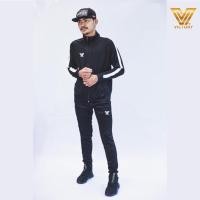 ราคา เสื้อวอร์ม กางเกงวอร์ม Victory สีดำแถบขาว (25308344941)