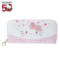 ราคา Sanrio 50th Anniversary Hello Kitty Cat-Shaped Long Wallet with Zipper Cute Leather Card Holder Kawaii Collectible (42501122914)