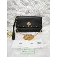 ราคา ของแท้ ของใหม่ % Coach Chain Crossbody in signature leather with rivets IM/Black (#F77878) (9990754585)