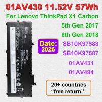 ราคา แบตเตอรี่แล็ปท็อปสําหรับ Lenovo ThinkPad X1 Carbon 5th Gen 2017/6th Gen 2018 Series 11.52V 57Wh SB10K97587 01AV430 01AV431 01AV429 (55912380706)