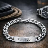 ราคา กำไลสลักชื่อคู่รัก | สแตนเลสแท้ | ของขวัญแฟน วาเลนไทน์ Forever | (52604826804)