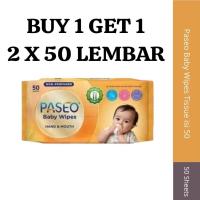 ราคา [ซื้อ 1 แถม 1] PASEO WET WIPES WET TISSUES CONTENTTS 2 X 50 แผ่น / WET TISSUES / BABY WIPES (46810746105)