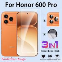 ราคา 3 In 1 Honor 600 Pro การออกแบบไร้ขอบกระจกนิรภัยป้องกันหน้าจอสําหรับ Honor 600 Lite Pro 400 X7C X7D X8D X9D คาร์บอนไฟเบอร์กลับฟิล์ม (44611493856)