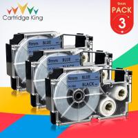 ราคา 3PK 9mm Width for Casio XR-9BU Labels Tapes Black on Blue Label Maker Casio KL-60 KL-120 KL-300 CW-L300 KL-430 KL-C500 (17549139642)