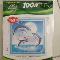ราคา ภาพวาดปักนาฬิกาปลาโลมา 38178 ขนาด 40x40ซม (26800054480)