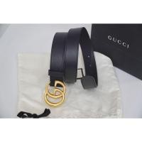 ราคา พร้อมส่งในไทย ของแท้ 100 % Gucci Double G Buckle Leather Belt Black/Gold (54710209670)