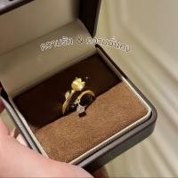 ราคา แหวนดอกลิลลี่ แหวนทองชุบ18k แหวนนำโชค ขนาดฟรีไซซ์ เบิกเนตร พระแม่ลักษมีประทานพรทุกความสำเร็จ R25 (49753422704)