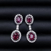 ราคา ต่างหูพลอยทับทิม(Natural Ruby) ล้อมด้วยเพชรCZ เรือนเงินแท้ 92.5% ชุบทองคำขาว พลอยแท้ สินค้ามีใบรับประกัน (22190769811)