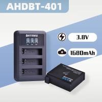 ราคา 3.7V 1680mAh Replacement Battery + LED 3-Slot USB Charger for GoPro Hero 4 / AHDBT-401 Action Camera (41980446329)
