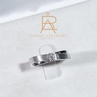 ราคา แหวนเงินแท้ ชุบทองคำขาว ฝังเพชร Moissanite 0.3 กะรัต พร้อมใบเซอร์ ทำลายผิว 2 ชั้น (40061670120)