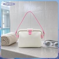 ราคา [perfkko] กระเป๋าสะพายซิลิโคนโครงสร้างกระเป๋าว่ายน้ําเปิดด้านบนจับมือปิดสีเทา (54563341085)