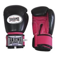 ราคา THAISMAI - BG124 นวมชกมวย นวมต่อยมวย หนังแท้ สีดำ/บานเย็น ไทยสมัย Boxing Gloves Black/Pink Leather (12445901645)