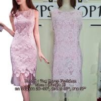 ราคา 4809 เดรสสั้นแขนกุด ผ้าลูกไม้ ลายสวย ซิปหลัง มีซับใน ชายกระโปรงซับในต่อด้วยผ้ามุ้งซีทรูสวยหรู Brand : Tag Korea Fashion (28517545974)