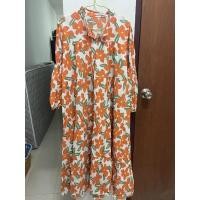 ราคา เดรสลายดอกสีส้ม สีสดมากๆ (20865024248)