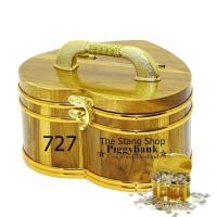 ราคา กระปุกออมสินหัวใจไม้สักทองไกปืนคาดทอง No.727 (21538574221)
