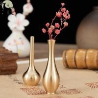 ราคา [H&S] แจกันทองแดงบริสุทธิ์ขนาดเล็ก ห้องนั่งเล่นตกแต่งสีทอง แจกันโบราณ แจกันดอกไม้เฉพาะ {th} (48113123601)