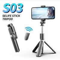 ราคา S03 ขาตั้งกล้องเซลฟี่บลูทูธ 3 in 1 แบบพกพาพร้อมไม้เซลฟี่ขนาดเล็กระยะไกล (28259969017)