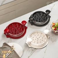 ราคา เครื่องมือย่อยไก่ ผลไม้, เครื่องทําเนื้อบิดของ 10 ''ขนาดใหญ่, เครื่องบดสับอาหารมือด้ามจับกันลื่นแบบมองเห็นหมูสําหรับอกไก่ (46354286168)