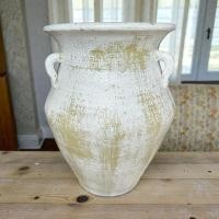 ราคา Flowerpot กระถางดินเผาทรงโอ่งสูงปากบาน สีวินเทจสไตล์ มีหู 3 หู ขนาด 40 X 50 cm. (55855728778)