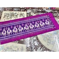 ราคา ผ้าพันคอไหม สไบลูกแก้วมัดหมี่ ไหมแท้ ขนาด 35x200cm ลายช้าง สีม่วง รหัส L4E-ST-1031681 (55550576126)