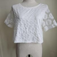 ราคา เสื้อยืดครอปคอกลมสีขาวลายหัวกระโหลกนูน ป้าย Hea Ha ผ้าแต่งกากเพชรสีเงิน แขนผ้าตาข่ายโปร่ง ผ้านิ่มยืด (43632103069)