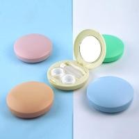 ราคา กล่องคอนแทคเลนส์เครื่องสําอาง Simple Contact Lens Case Macaron Color Solid Color Round Contact Lens Companion Case Double Care Case (42813938535)