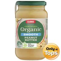 ราคา โคลส์เนยถั่วออร์แกนิคชนิดบดละเอียด 375กรัม Coles Organic Smooth Peanut Butter 375g. [หมายเลขบาร์โค้ด 9310645099835 ] (42180785068)