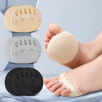ราคา 1 คู่ห้านิ้วเท้า Forefoot Pads สําหรับผู้หญิงรองเท้าส้นสูงครึ่ง Insoles Foot Pain Care ดูดซับ Shock ถุงเท้า Toe Pad นวด Toe Pad (50562350356)