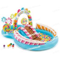 ราคา 57149 Slide Jet Inflatable Swimming Pool, Household Children's Play Pool Baby Bathing Ocean Ball Po (47206606011)