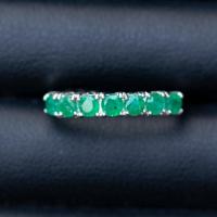 ราคา แหวนพลอยมรกตโคลัมเบีย(Emerald) เรือนเงินแท้92.5%ชุบทองคำขาว ไซด์นิ้ว 54 หรือเบอร์ 7 US (21971750897)