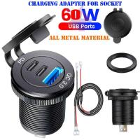 ราคา ❤ Usb Sockets 12V Outdoor Caravan QC 3.0 USB & PD Type-C Triple Socket 12-24V Charger Waterproof (26201945700)