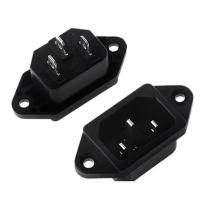 ราคา ขั้วปลั๊ก หม้อหุงข้าว,กะทะไฟฟ้า ,ขั้วกระทะ Inlet Socket Adapter Plug 3PIN AC 250V 10A สีดำ (4857235788)