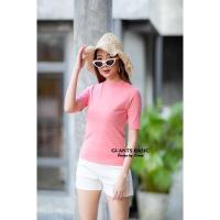ราคา เสื้อยืดคอชิดแขนศอก ผ้าดี (4262069585)