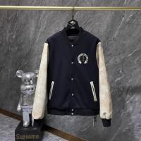 ราคา Chrome Hearts New Sanskrit Cross Woolen Leather Sleeve Patchwork Baseball Embroidery Men's Jacket (44950107799)