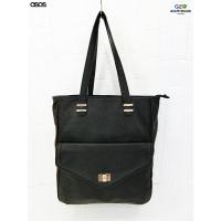 ราคา asos แท้ กระเป๋าถือสปอตคลาสสิกสีดำลายหนังซัฟฟิโน่ (21777173278)