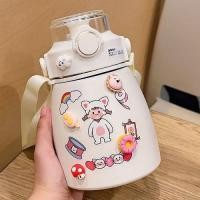 ราคา กระติกน้ําเก็บอุณหภูมิสแตนเลส 304 น่ารัก 800 มล. พร้อมหลอดดูด (56656526397)