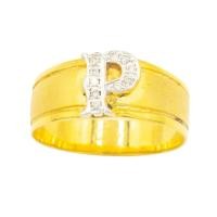 ราคา ,Happy Jewelry แหวน ตัวอักษร P แหวนเพชร แหวนทองเพชรแท้ ทองแท้ 37.5% AL107 XFS (56908190410)
