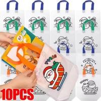 ราคา 3/5/10 ชิ้นการ์ตูนคริสต์มาส DIY Graffiti Tote กระเป๋า / Xmas Santa Claus Snowman ระบายสี Goodie กระเป๋าถือ (41013224276)