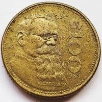 ราคา Revolutionary Leader President Vincenta Mexico 100 Pesos เหรียญทองเหลือง 1984-92 สุ่ม 26mm11.95.5 (53511135363)